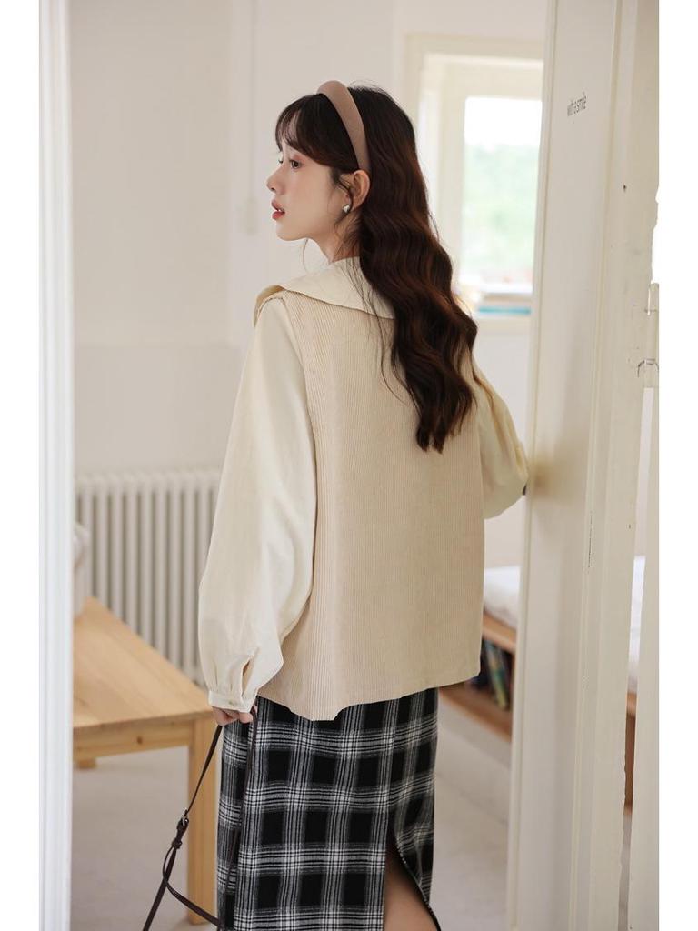 Chic French Doll Collar Shirt - Unique Early Spring Women's Fashion Top