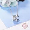 Unique Genuine Silver Color Princess Crown Clear CZ Pendant Silver/Golg Charms Necklaces Chain Fine  For Women