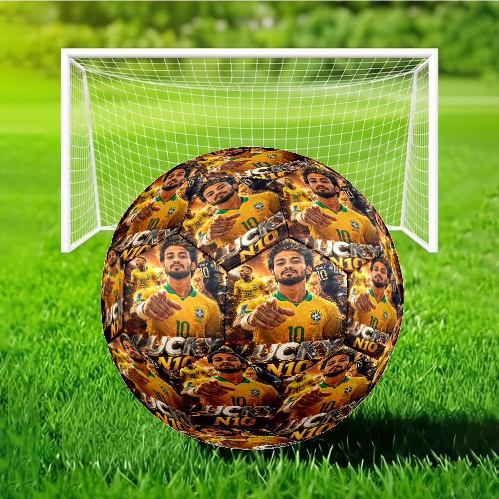 Lucky Football Neymar Journey Size 5 Soccer Balls, Anti-Slip, Protective Football, Outdoor Sport, Practice Games, Birthdays Gift Suitable for fan