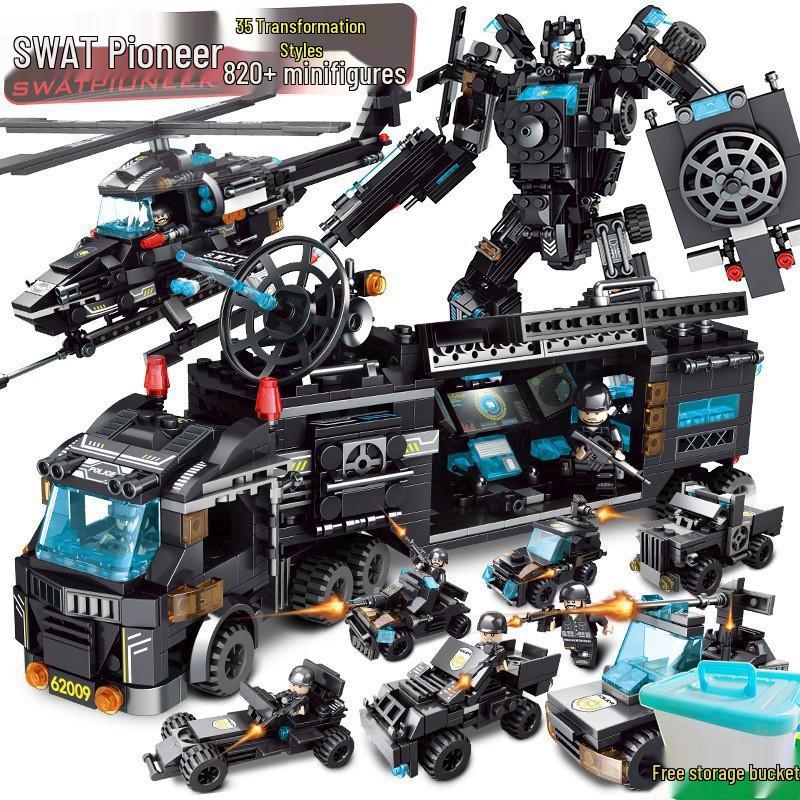 Military Mecha Aircraft Carrier & Space Rocket Building Blocks for Kids - Educational Assembly Toy