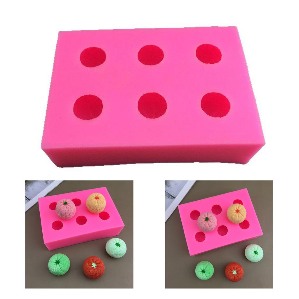 6 Cavity Tangerine Shape Silicone Molds Practical Silicone Pastry Molds for Tangerine Shape Dessert and Cake Decoration