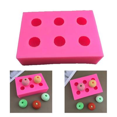 6 Cavity Tangerine Shape Silicone Molds Practical Silicone Pastry Molds for Tangerine Shape Dessert and Cake Decoration