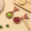 Creative Fish Wooden Spoon Measure Bean Spoon Milk Powder Spoon Sauce Small Dish Ice Cream Scoop Seasoning Dish