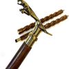 Wooden Walking Stick with Solid Brass Jaguar Head Handle – Handmade 93.98 Cm Cane Gift