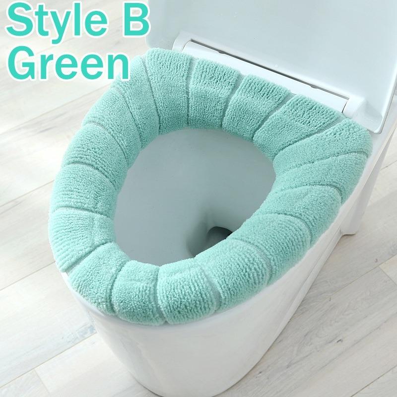 2024 1Pcs Warm Toilet Seat Cover Bathroom Toilet Pad Closestool Knitting O-shape Thicker Soft Washable Closestool Bathroom Accessories