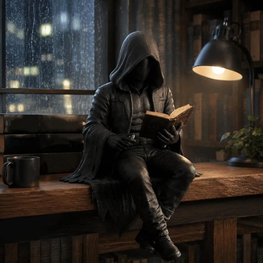 Decoration Reading Men Statue Halloween Desktop Ornaments Creative Skeleton Figurine Home Decor