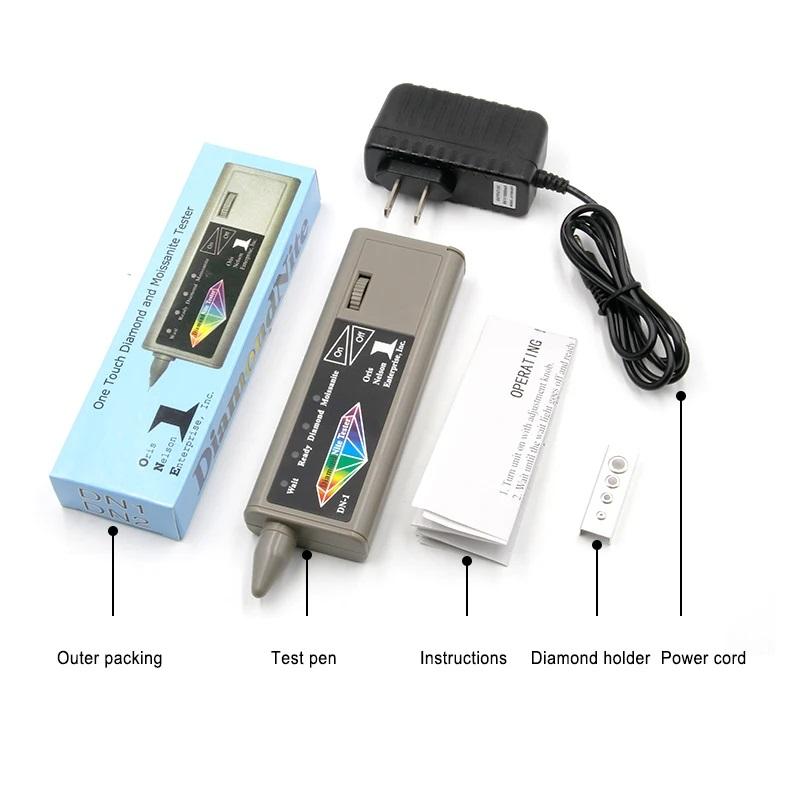 2 in 1 Diamond Gemstone Tester Pen High Accuracy Jewelry Detector for Moissanite Ruby Gold Portable Gemstone Appraisal Tool