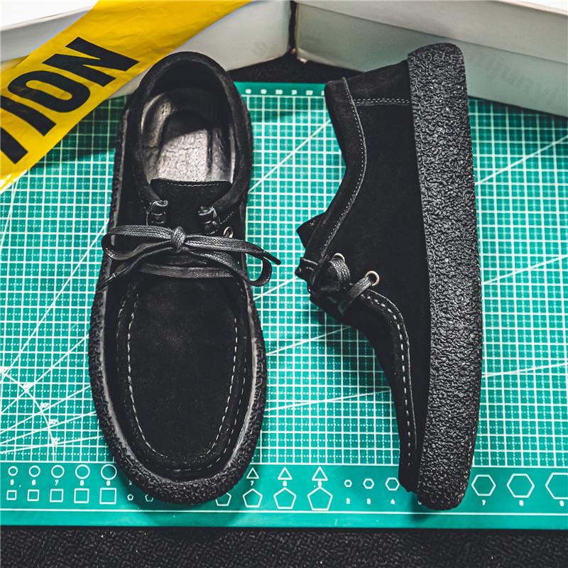 Fashion 2025 New Summer British Style Low Top Suede Men's Shoes Work Driving Casual Fashion Trend Comfortable Lightweight Daily Sneakers