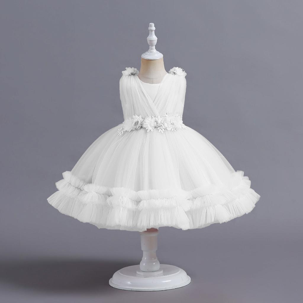 Children's Dress Fluffy Gauze Cake Dress Princess Dress Female Flower Girl One Year Old Birthday Baby Dress