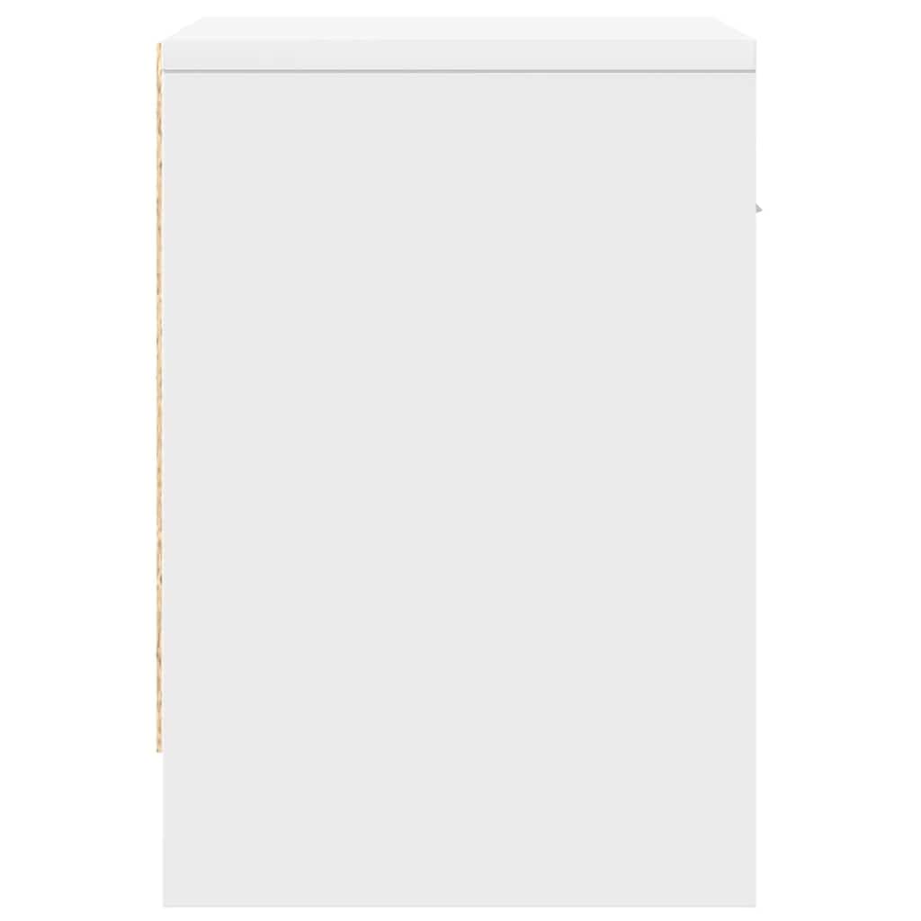 White Nightstand with Drawer 39 X 28 X 41 Cm