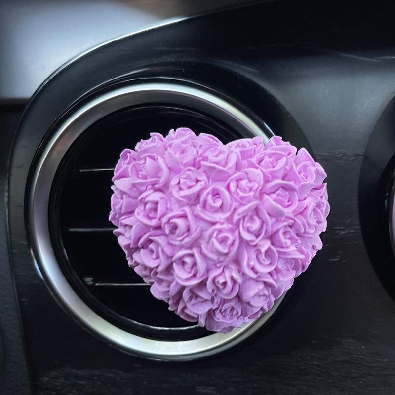 Luxury Rose Heart Car Vent Diffuser: Creative Stone Pendant for Aromatherapy and Interior Decoration