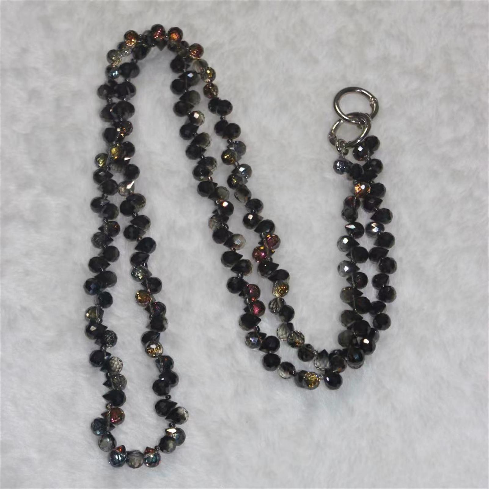 

Ремінець для телефону Намисто з намистин з полуничного кришталю Кросбоді Нашийний шнурок з язичком для кріплення, Загальна довжина: 120см Style 1