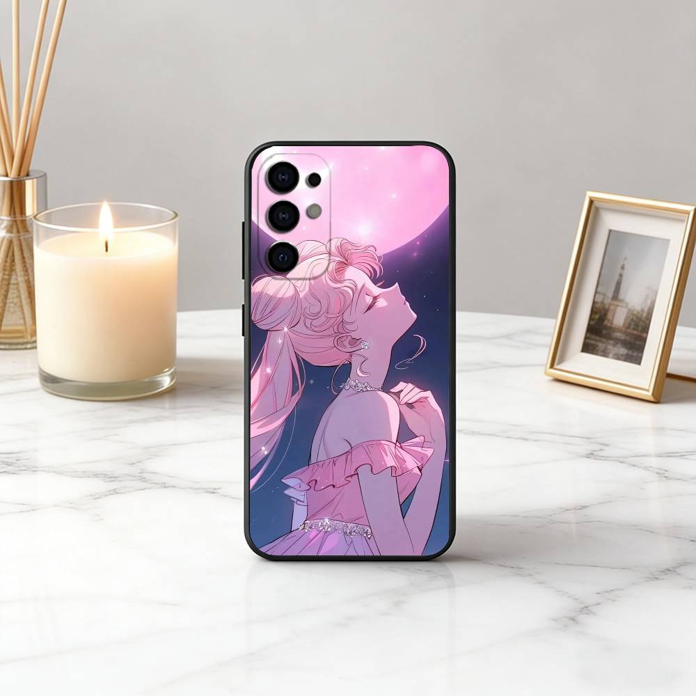 Cute S-Sailor M-Moons Usagi Tsukino Phone Case For Samsung S25,S24,S21,S22,S23,S30,Ultra,S20,Plus,Fe,Soft Silicone Black Cover