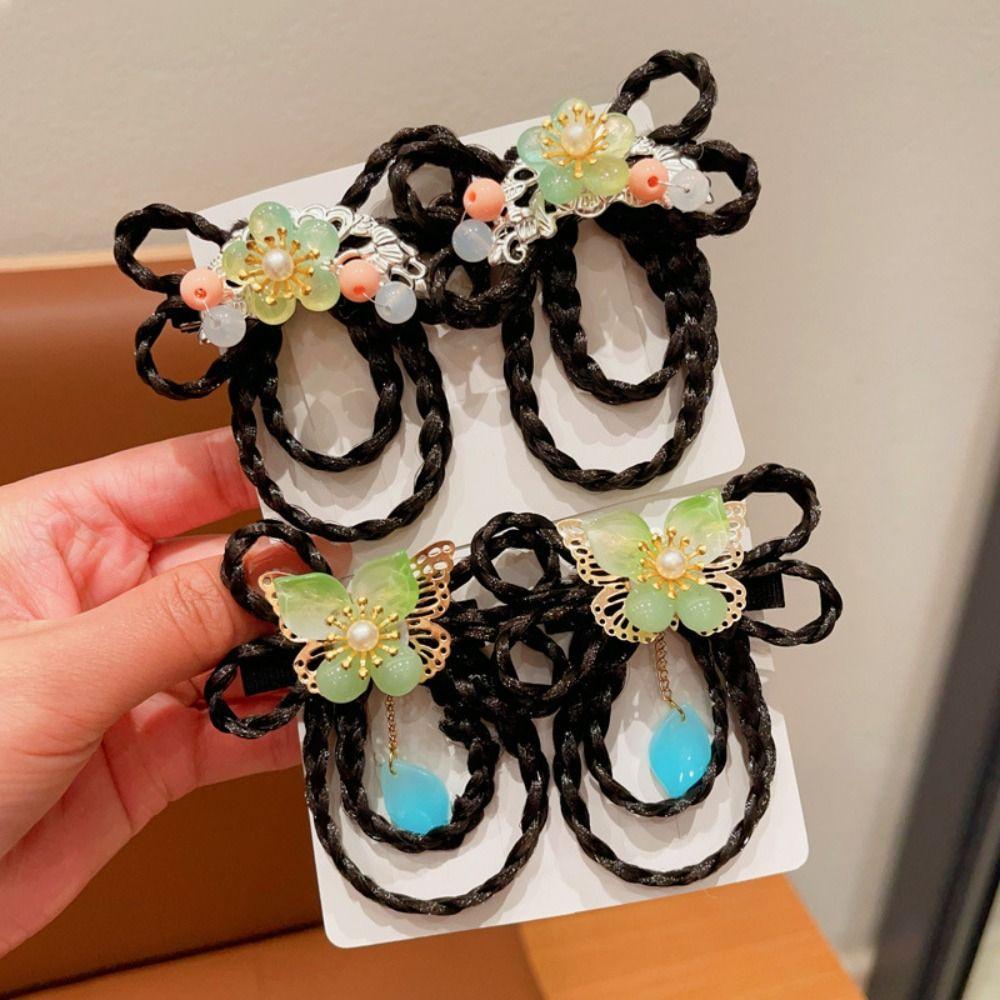 Red Children Wig Hairpin Tassels Hanfu Hair Sticks Cute Ancient Style Hairpin Children