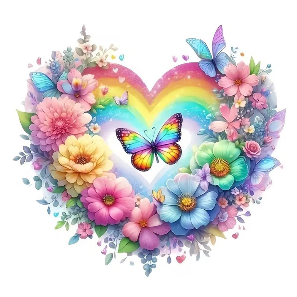 

QT2364#15cm Vibrant Floral Butterfly & Rainbow Car Sticker for Laptop, Truck,Motorcycle, Window 15cm-longest side