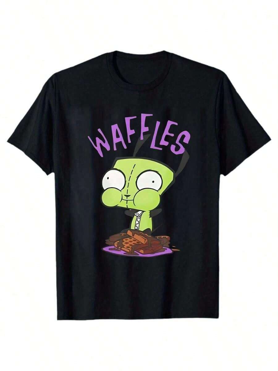 Унисекс футболка с принтом Zim Invader для лета. S