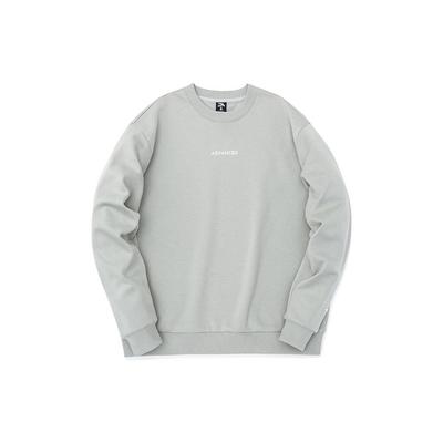 Anta Sport Lifestyle Serie Einfarbig Verdickt Warm Rundhals Pullover Langarm Sweatshirt Unisex Sweatshirt Pilz-Grau 172231760R-2