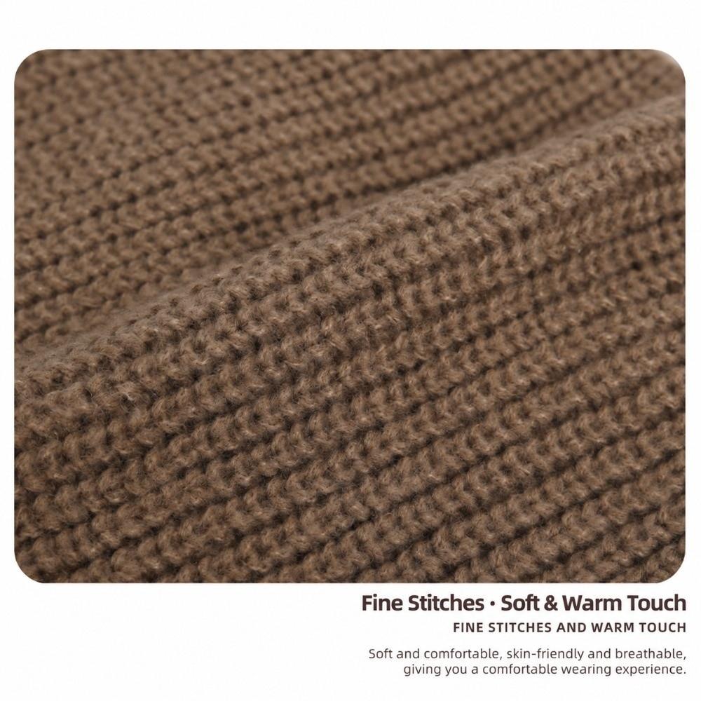 Windproof Women's Beanie Cap Long Rabbit Ears Women Knit Beanie Cute Ribbed Knit Cap Autumn Winter
