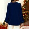 Women's Fashion Long Sleeve Casual Velvet Blouse
