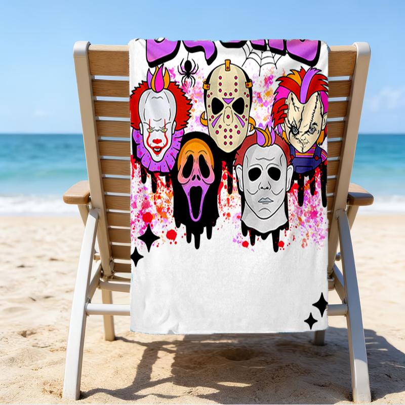Ultra-Soft Beach Towel with Halloween horror Theme,Ideal for Pool - Camping, Diving - Perfect Travel Essential, Vibrant Beach Towel.