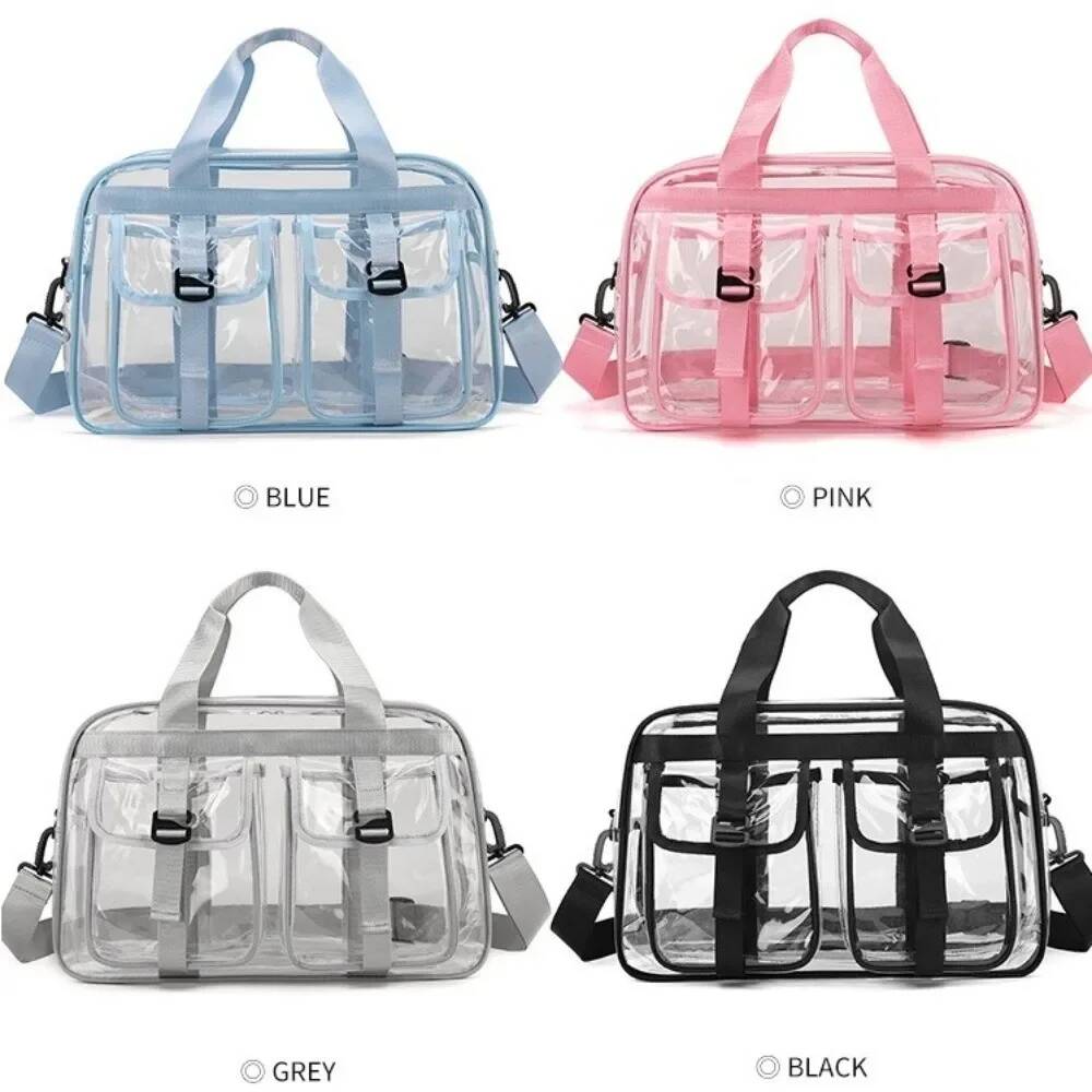 Nuova Borsa da Viaggio Trasparente alla Moda per la Spiaggia Grande Capacità Sportiva Borsa in Gelatina Borsa a Tracolla per Fitness Borsa a Spalla per Deposito Nuoto