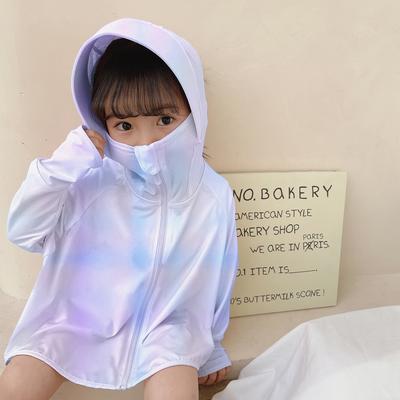 Kids Summer Ice Silk Sun Protection Jacket UPF50+ UV Protection Lightweight Breathable Hooded Sun Hoodie for Boys and Girls