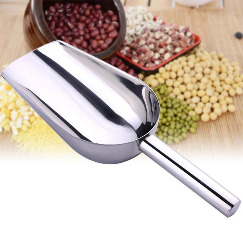 Paletta per Cubetti di Ghiaccio in Acciaio Inossidabile Bar Buffet Cucina Spezie Caramelle Farina Noci Cucchiaio Paletta per Prodotti Secchi Accessori da Cucina per Feste