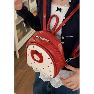 Korean Version of Fashion Polka Dot Handbag Women's 2025 Spring New Cartoon Cat Casual Versatile Backpack
