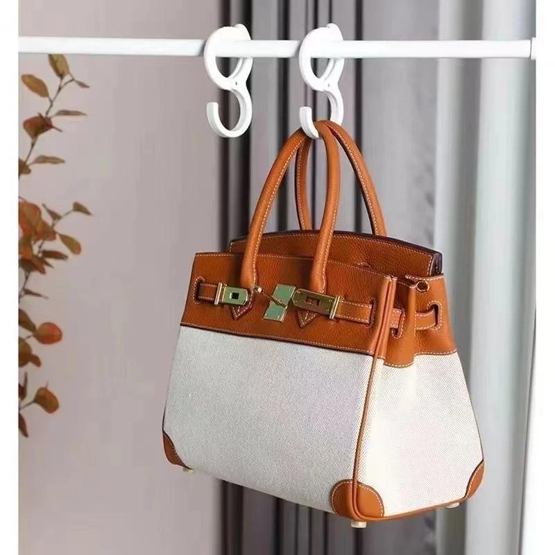 10pcs Windproof S Shaped Hooks Multi-purpose Wardrobe Closet Hook Household Card Position S-hook Ring Buckle With Safety Buckle