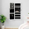 VidaXL Jewelry Cabinet with Mirror and LED Lighting Wall-Mounted White 353244