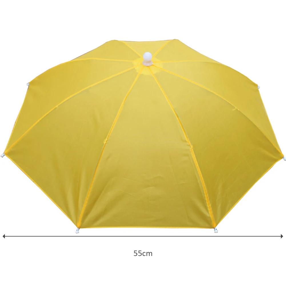 Rain Umbrella Hat Outdoor Portable Rain Umbrella Hat Foldable Sun Shade Waterproof Camping Fishing Headwear Cap Beach Head Hat