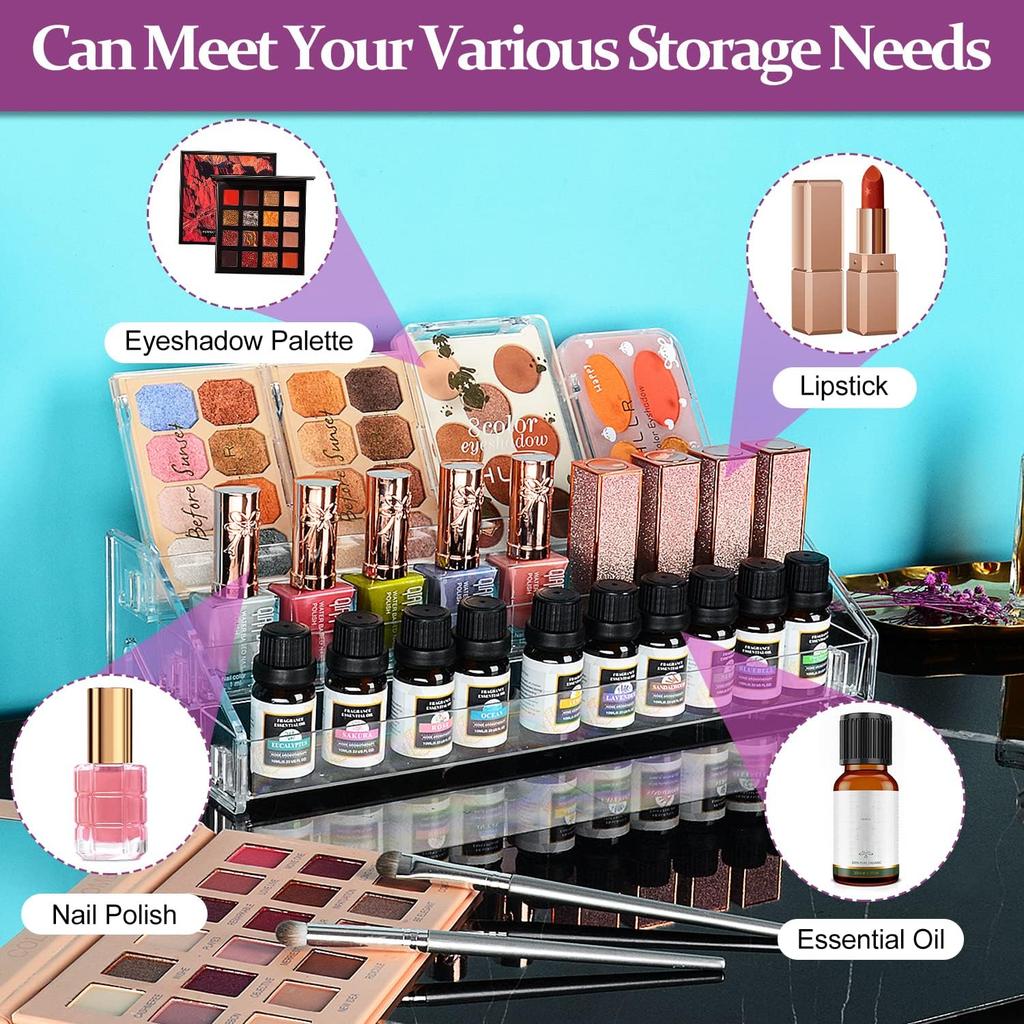 Nail Polish Organizer,3-7 Tier Acrylic Display Sunglasses Organizer Essential Oils Holder Makeup Organizer Sunglass Display Rack