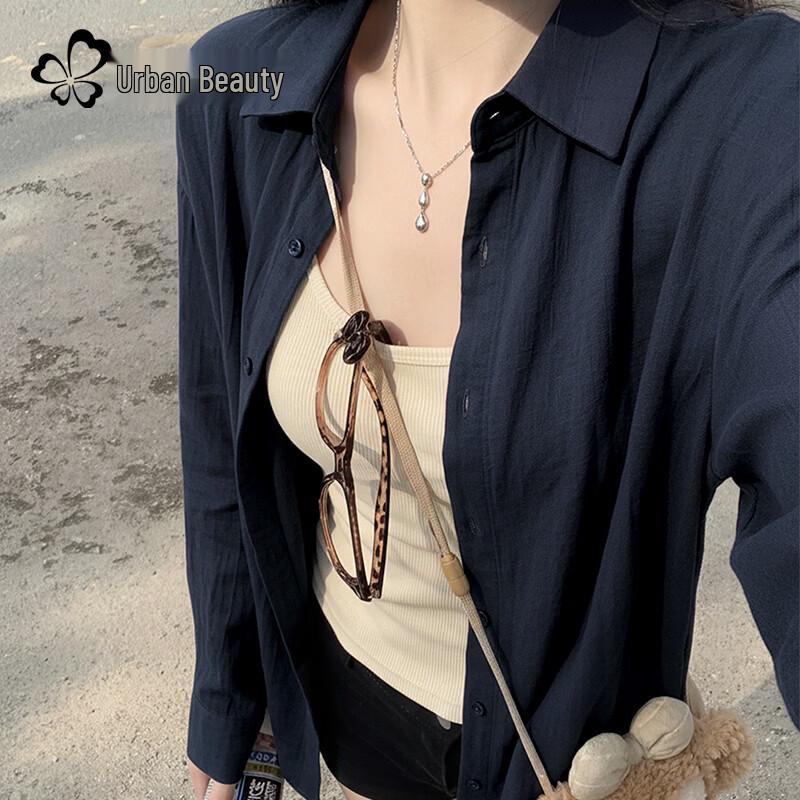 

Модная женская рубашка из смесовой ткани с защитой от солнца L