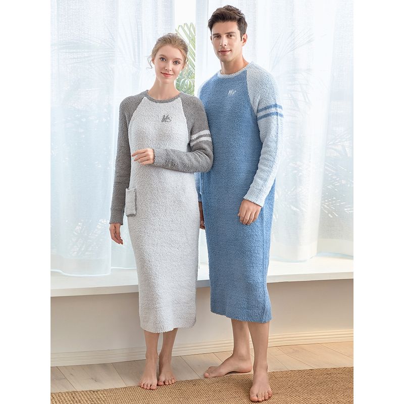 Light Yarn Super Soft Couple Pullover Women's One-Piece Pajamas