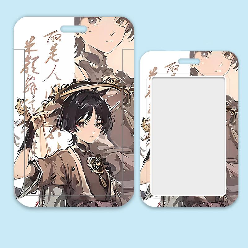 Game Genshin Impact Card Sleeve Business Retractable GanYu Credit Card Holders Bank ID Cover Cases Holders Bus Card Organizer