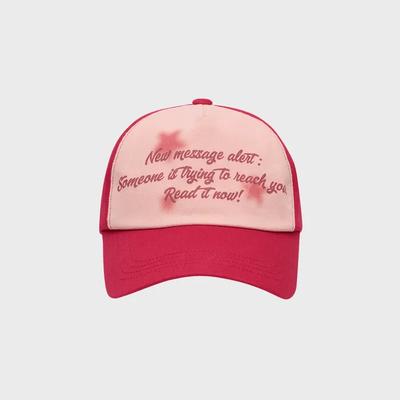 TWO TONE LETTERING BALL CAP RED