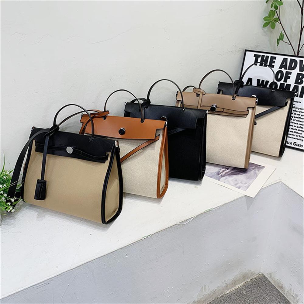 New PU Briefcase Small Square Bag Large Capacity Bag Shoulder Bag