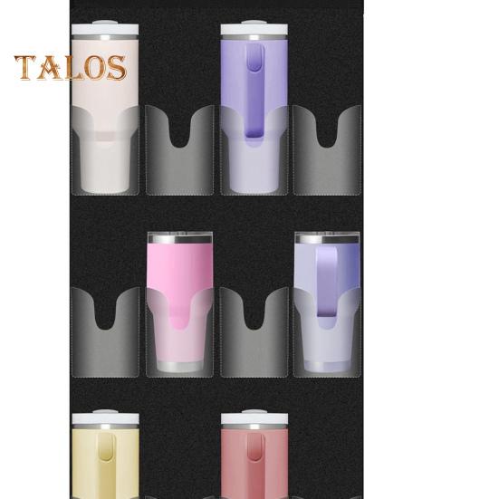 Water Bottle Holder for Cup 12 Pockets Large Capacity Organizer with 4 Hooks Portable Foldable Hanging Bag for Door Kitchen Cabinet Pantry Bedroom