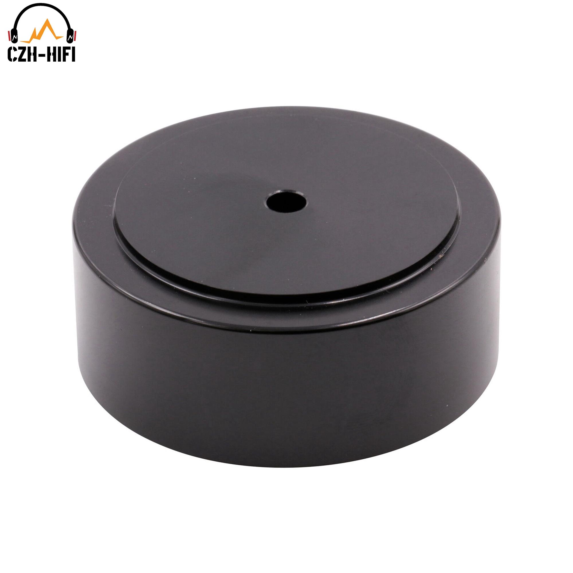 

База звукоізоляційної підставки 49X20 мм, виготовлена на ЧПУ з цільного алюмінію, ударостійкі ніжки-подушки, мат для сабвуфера, колонки, підсилювача, ЦАП, CD чорний