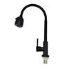 Single Cold Water Kitchen Faucet Universal Rotation 304 Stainless Steel Single Handle Black Color Deck Mounted Sink Water Tap