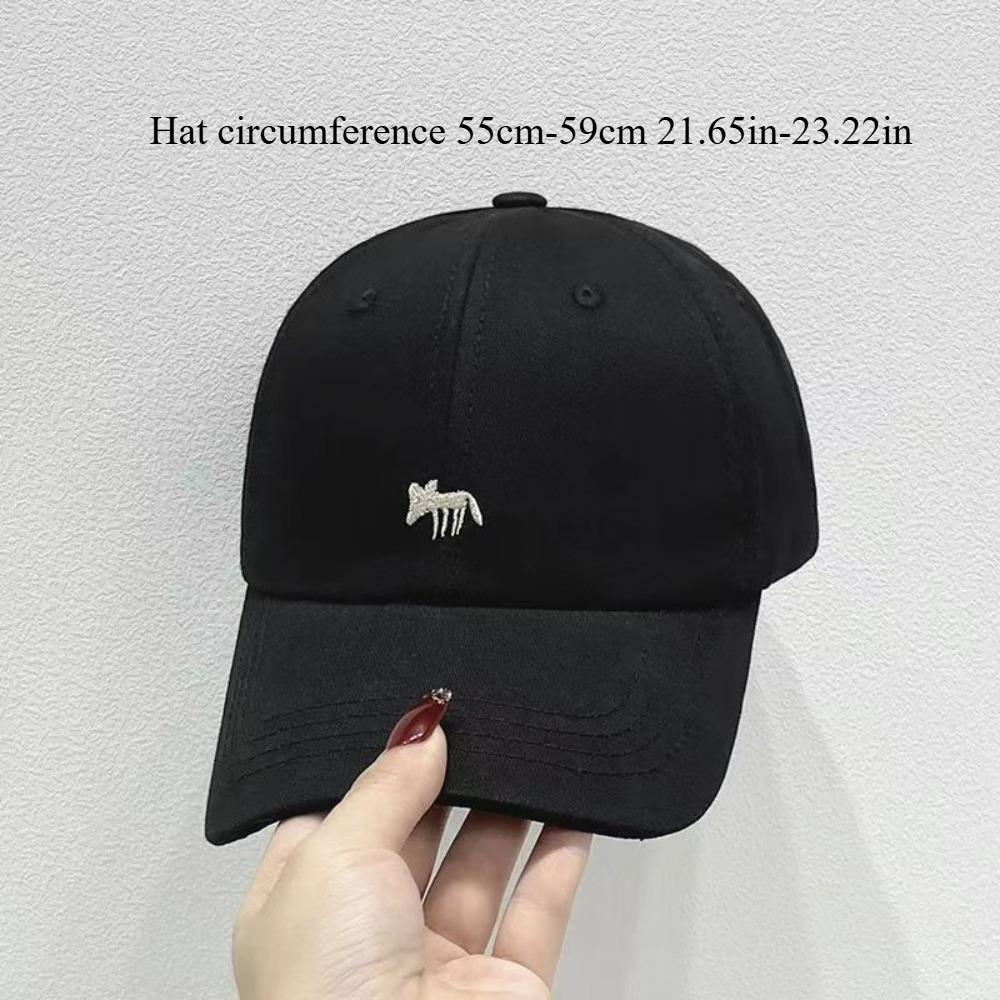 Fox Embroidered Soft Top Baseball Cap Large Head Size Unisex Couple Sun Hat Spring Summer Casual Outdoor Peaked Cap