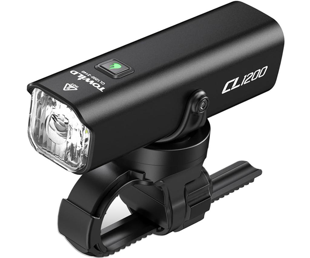 TOWILD CL1200 Rechargeable Bike 1200 High 5000mAh High Automatic Remote IPX6 Compatible with Road Cross and Bicycle Front LED Headlight Light, Lumens,