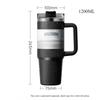40OzGlassMug with Handle Insulated Stainless Steel Travel Mug Iced Coffee Mug BPA Free Lid and Straw Keep Drinks Cold for Longer