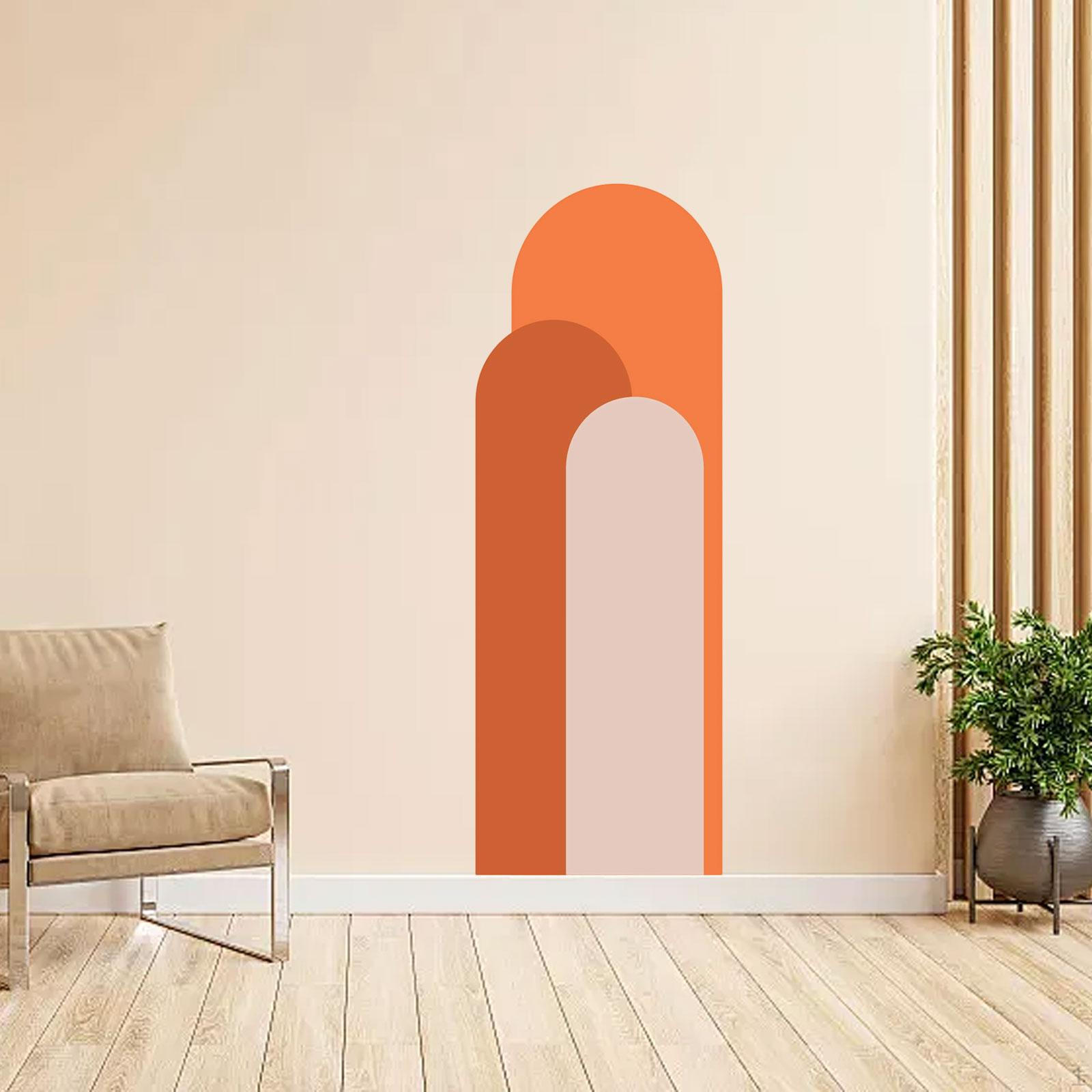 

Геометрическая наклейка на стену для легкого нанесения в гостиной, офисе, детской и кухне оранжевый