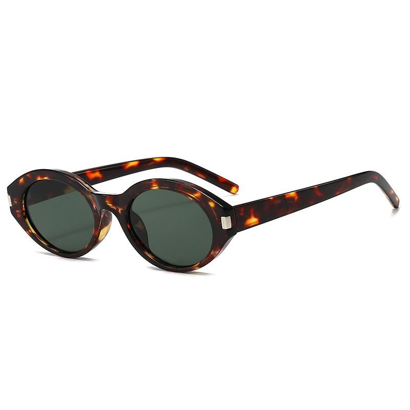 Retro Cat-Eye Tortoiseshell Women's Sunglasses – Fashionable Oval Small Frame with European and American High-End Style.