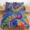 Soft Microfiber Duvet Cover Set 2Pcs,Rainbow Tie Dye Quilt Cover Bedding Set Bed Covers And Pillowcase 75*50 With Zipper Closure