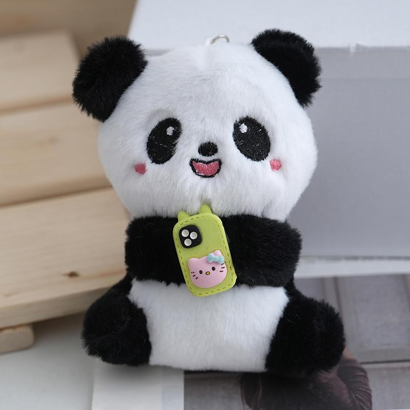 Adorable Panda Plush Keychain Cute Soft Stuffed Animal Toy For Kids And Adults
