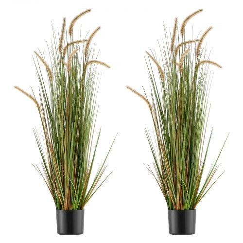 VEVOR Artificial Grass Plant, 2 Pack 1194mm Horsetail Reed Grass In Pot