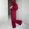2024 Spring Crew Neck Fashion Sweatshirt Jacket with Casual Straight-Leg Pants