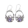 Purple Iolite Gemstone 925 Sterling Silver Jewelry Drop/Dangle Earrings 1.64" CE-2-16